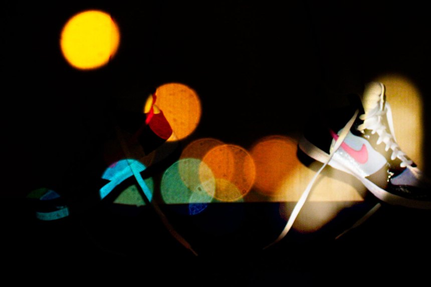 Nike in light at night