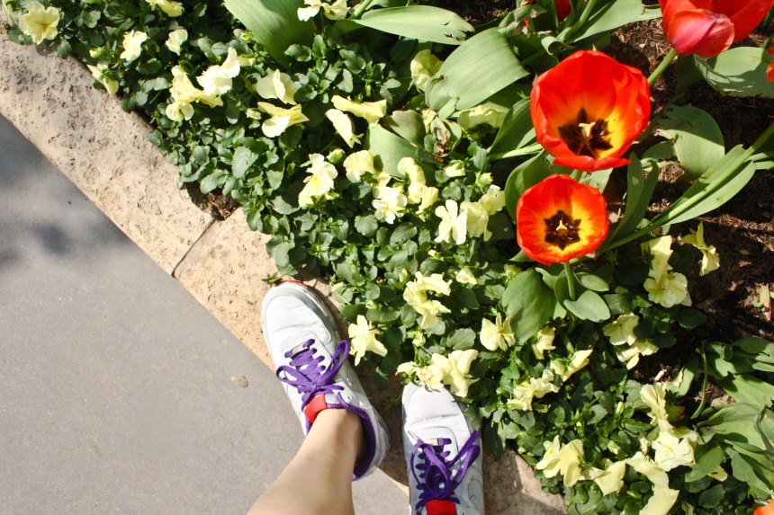 flowers and Nikes