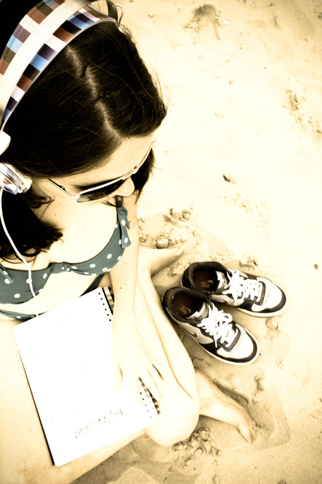 Nikes on a the beach