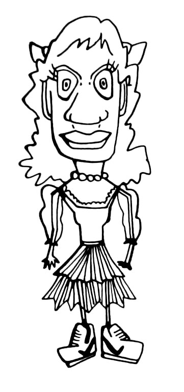 scary little girl in Nikes