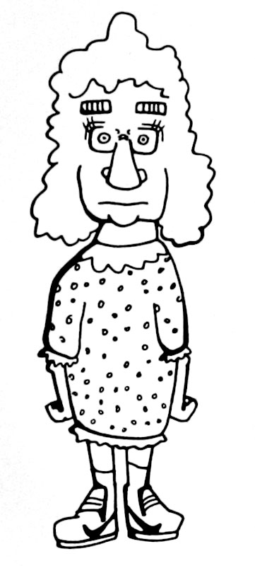 old woman wearing Nikes