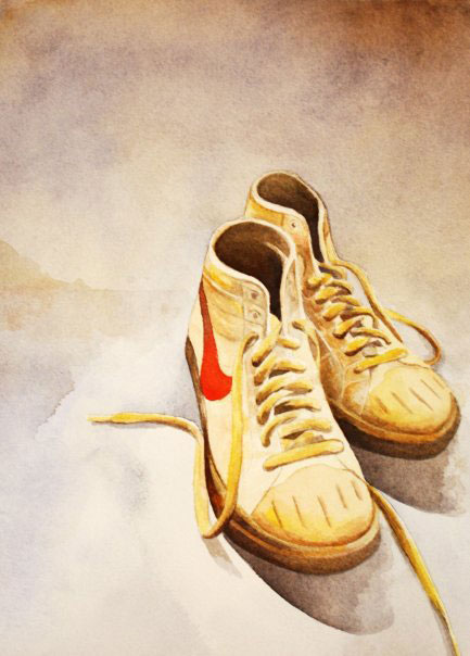 Nike watercolor Nike high tops, watercolor
