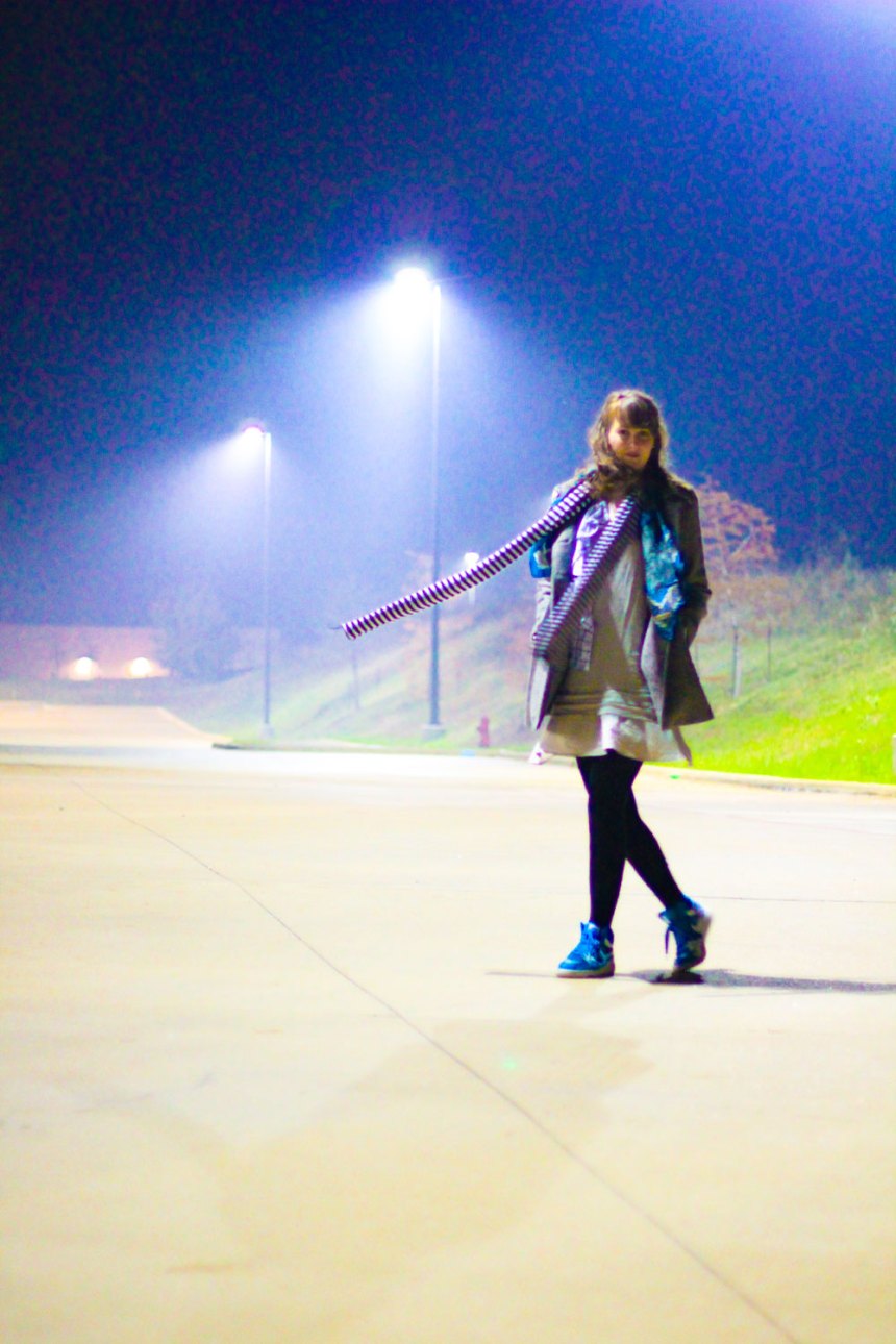 Nikes at Night blur and light