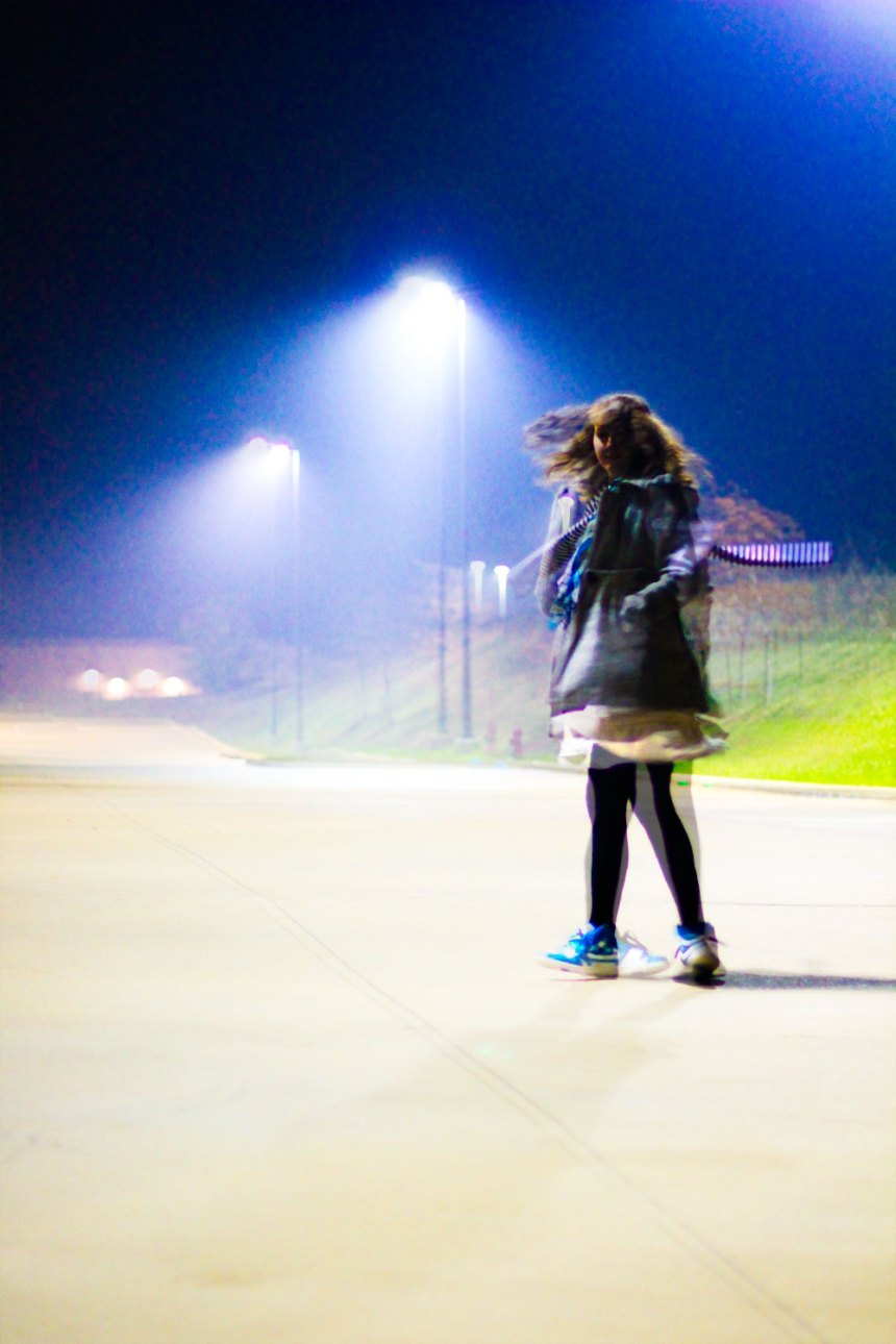 Nikes at Night blur and light